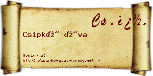 Csipkó Éva névjegykártya