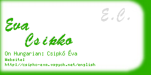 eva csipko business card