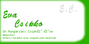 eva csipko business card
